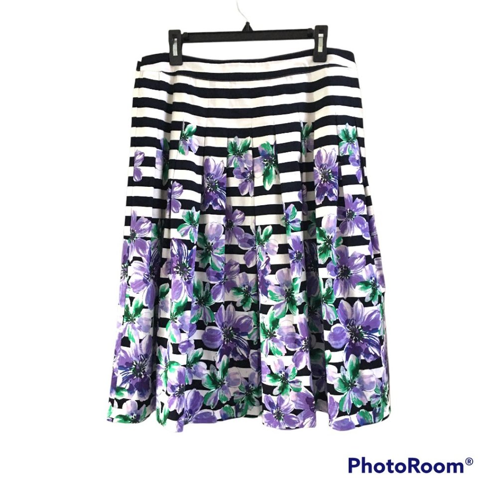 Talbots floral pleated skirt